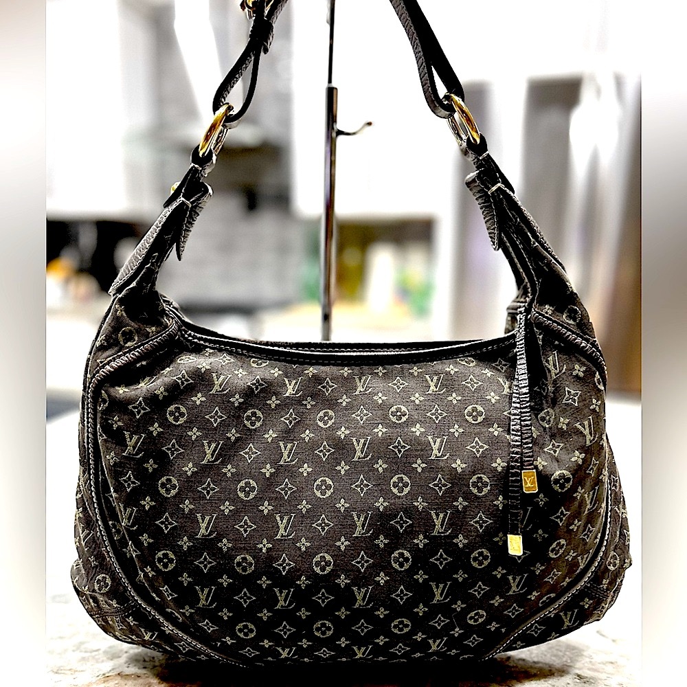 Louis Vuitton Authentic Manon Brown Denim Shoulder Bag